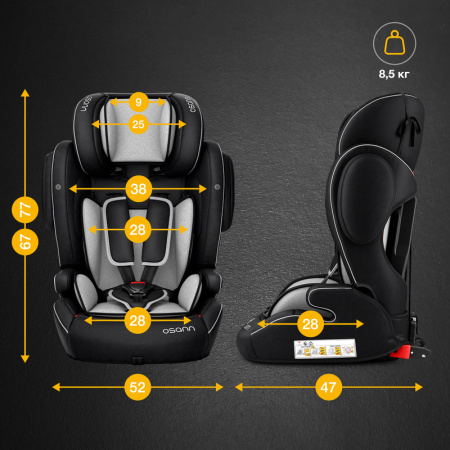 Автокресло Osann Flux IsoFix 9-36 Grey Melange