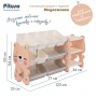 Стеллаж для игрушек с ящиками Медвежонок,3 полки,Pink/Персик,123*33*65h